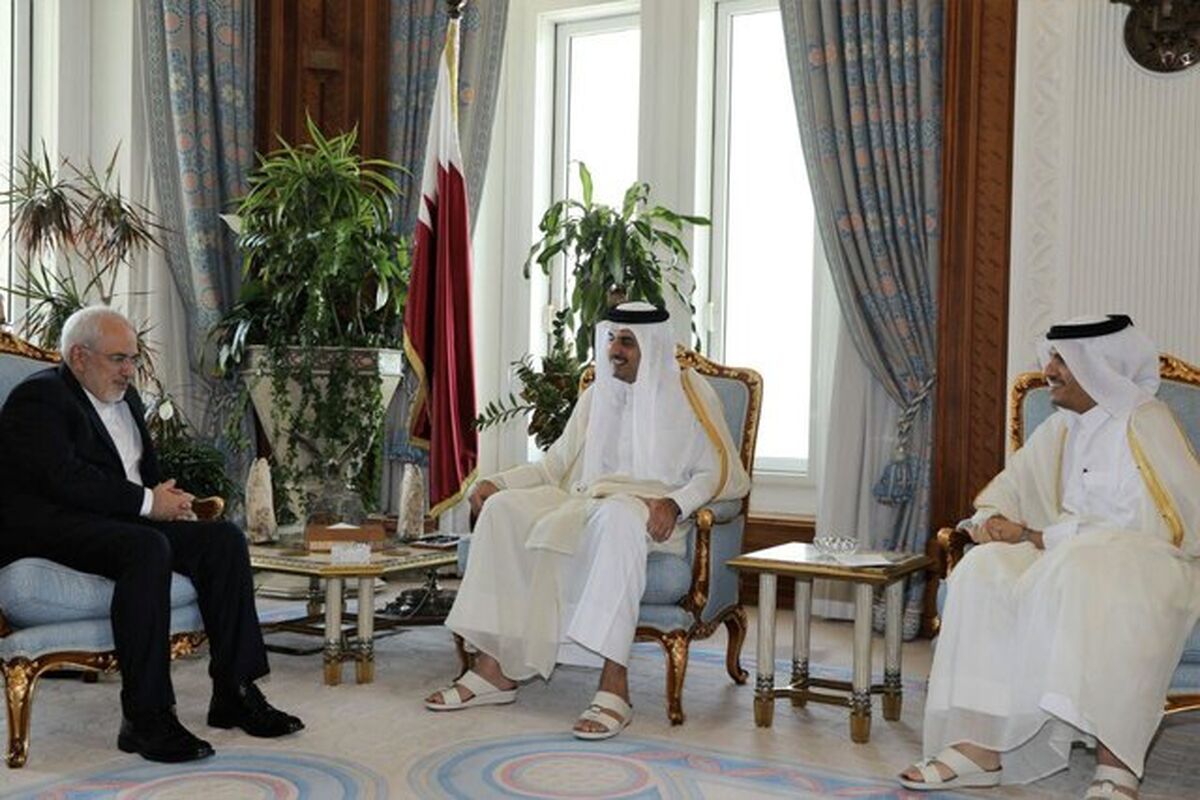 دیدار ظریف با امیر قطر