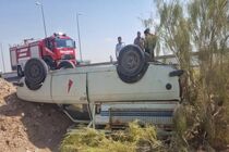 واژگونی مرگبار وانت در خمیر با ۲ کشته و ۱۱ زخمی