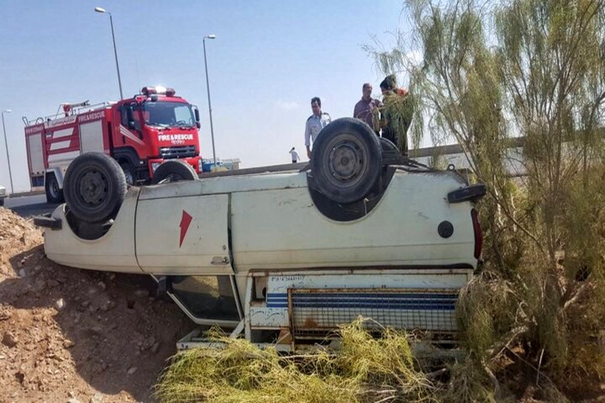 حادثه دلخراش واژگونی یک وانت