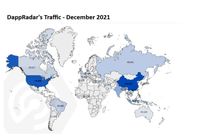 تعداد آدرس‌های فعال منحصر به فرد Dapp ‌ها به تفکیک کشور‌ها 