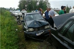 تصادف زنجیره‌ای هفت خودرو در جاده لشت‌نشا خشکبیجار