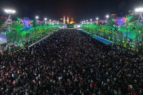 برگزاری جشن میلاد امام زمان (عج) در هوای بارانی کربلا + فیلم