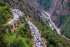 ترافیک سنگین‌‌ در جاده چالوس
