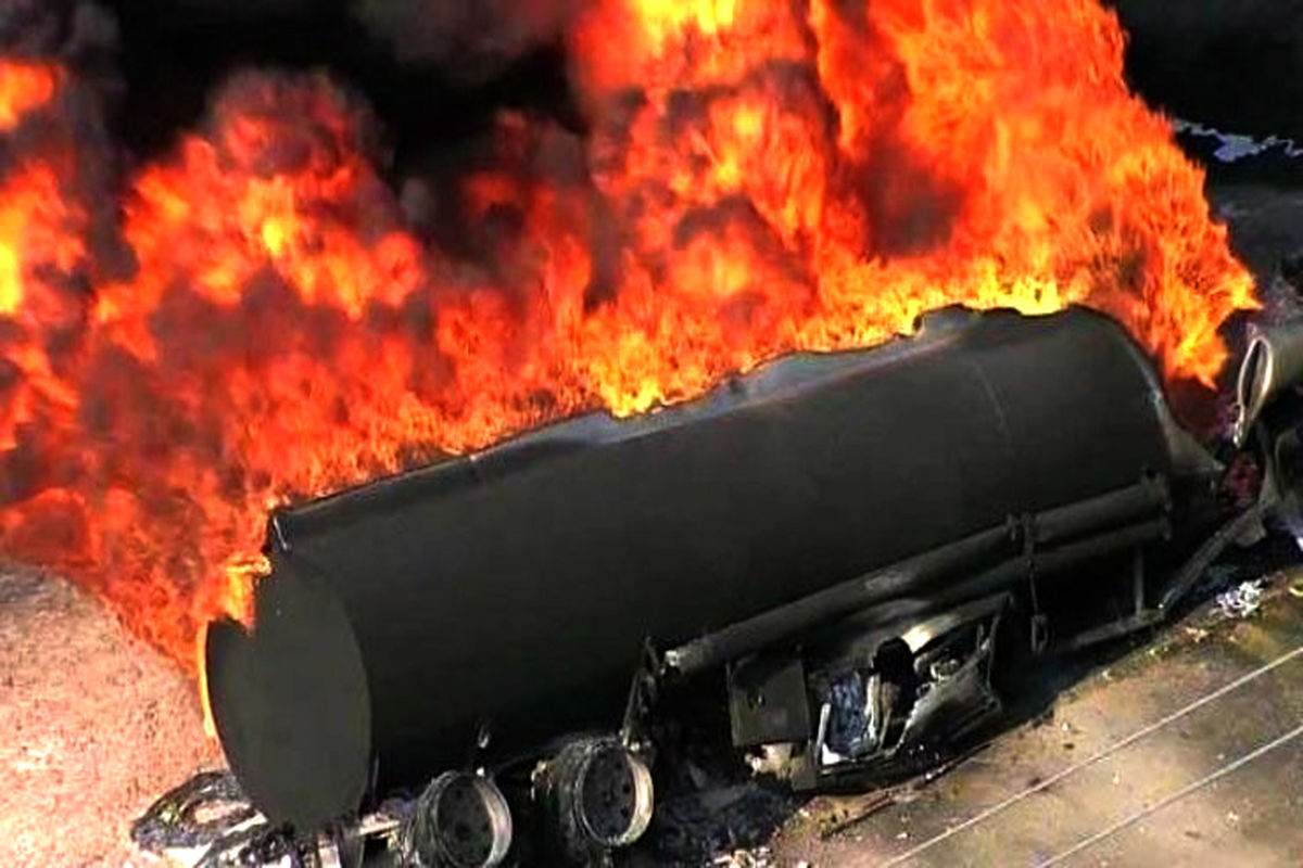 آتش سوزی تانکر سوخت رسان محور مشهد