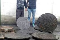 دستگیری باند سارقان دریچه های فاضلاب در خمینی شهر/ کشف 20 دریچه فاضلاب