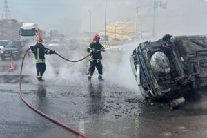 ​حریق خودروی حامل سوخت قاچاق در بلوار شهید رجایی بندرعباس مهار شد