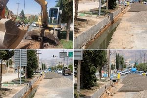 کانال آب چهارراه پیام نور اصلاح می شود