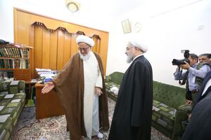 دیدار رییس جمهوری با آیت الله فیاض