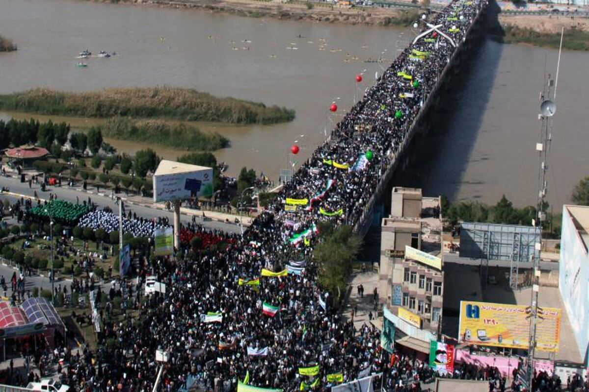 مسیر راهپیمایی های اهواز