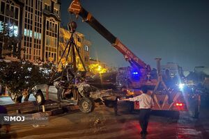 تصادف مرگبار مینی‌بوس با دو خودرو در بزرگراه کردستان/ ۳ نفر جان باختند