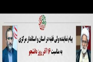 نماینده ولی فقیه و استاندار مرکزی روز دانشجو را تبریک گفتند