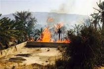 مهار آتش سوزی در دهستان سیاهو بندرعباس