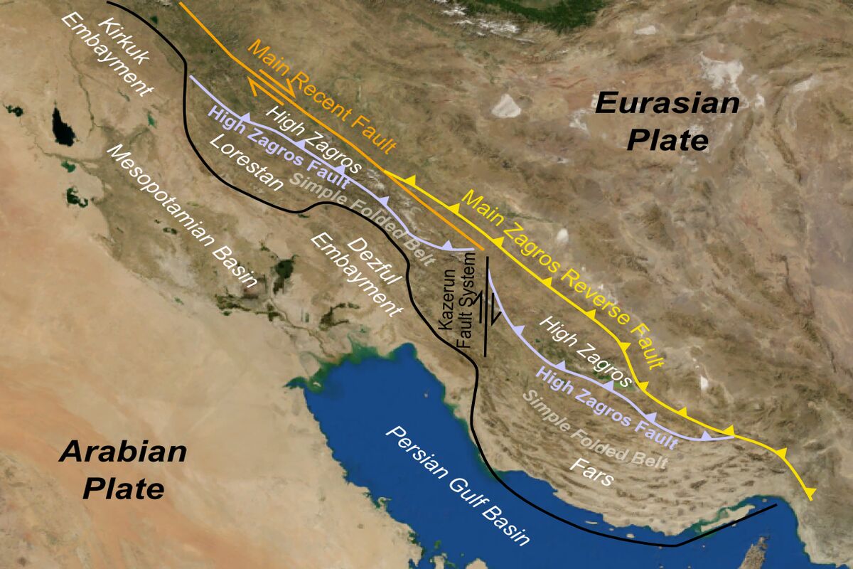 سامانه گسلی زاگرس بزرگ‌ترین گسل ایران