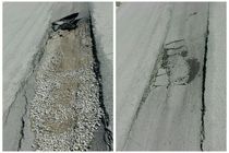 هدیه اولین بارش پاییزی، نشست آسفالت آب و فاضلاب دهدشت