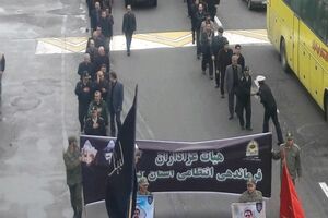 حرکت دسته عزداری نیروهای نظامی و انتظامی گیلان