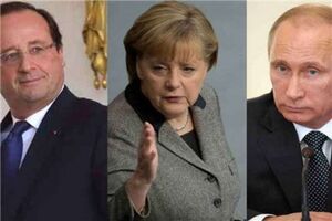 پوتین، اولاند و مرکل اوضاع اوکراین را بررسی کردند